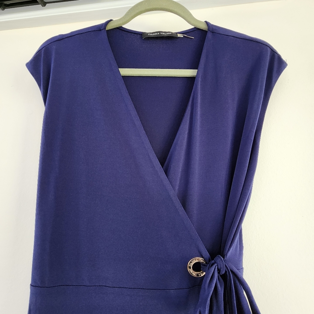 Beautiful Navy Wrap Dress - Picture 2 of 6